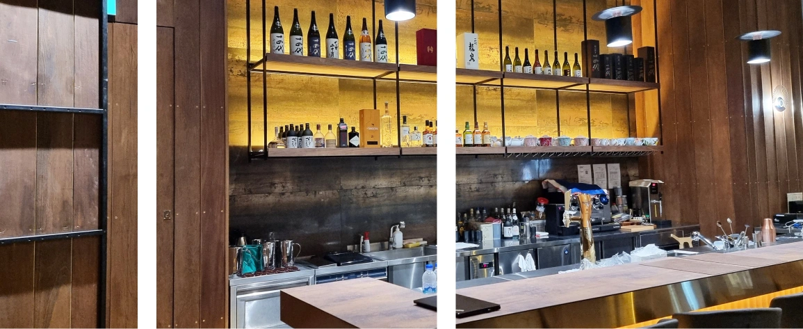Stunning Bar Corner at Restaurant with Wallpaper